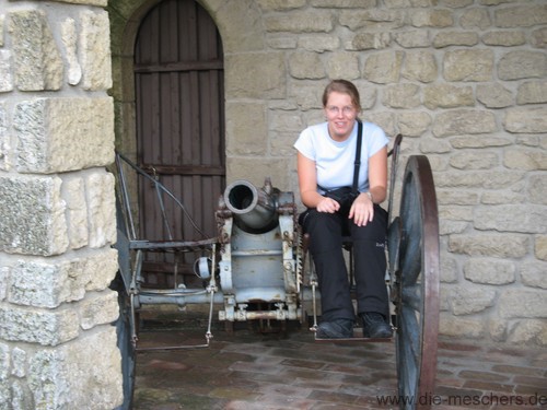 Probesitzen auf der Kanone